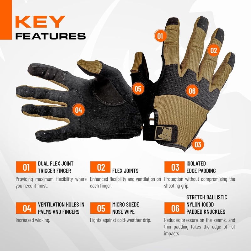 PIG Alpha Full Dexterity Tactical Gloves for Shooting, Touchscreen Compatible, Breathable, 1 Pair - Image 4